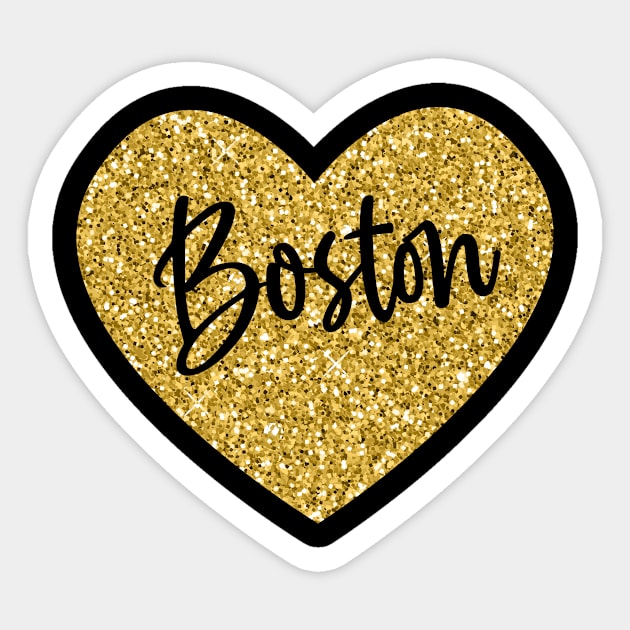 I Love Boston Massachusetts USA Sticker by JKFDesigns